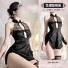 Domila Sexy Lingerie Lace Temptation Retro Cheongsam Hot Hollow Back Lace-up Large Size Uniform