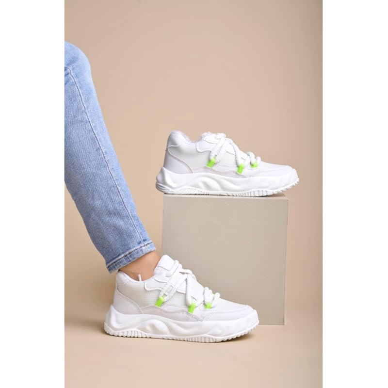 Shoetopia Casual White Sneakers For Women-Eu40