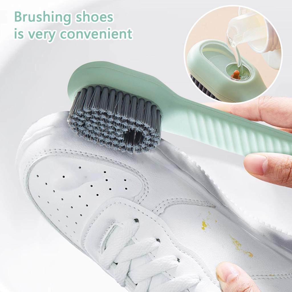 Brosse de nettoyage à manche ergonomique avec tête à poils denses pour les surfaces de la cuisine et de la salle de bain de la maison