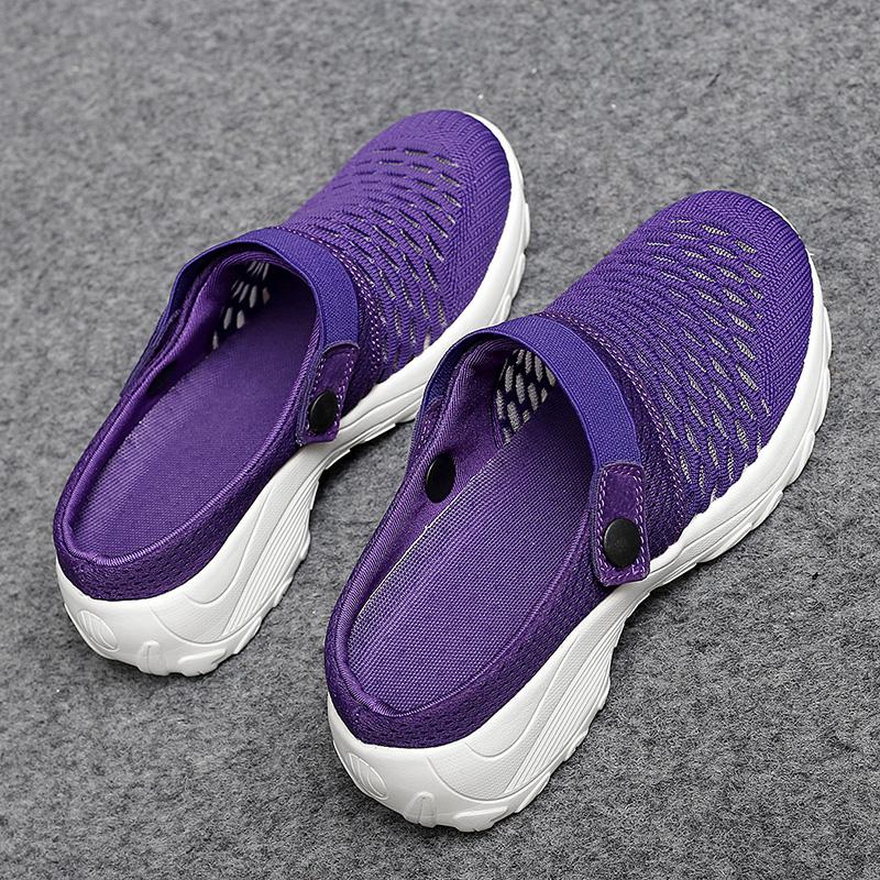 Ladies Wearing Mesh Walking Shoes Breathable and Soft for Spring and Summer Thick Soled Casual Slippers Lightweight Ankle Shoes