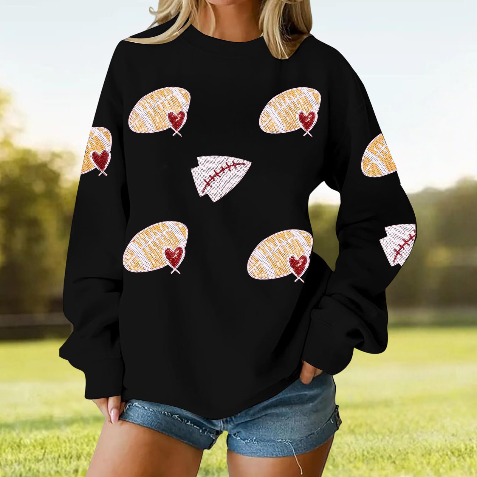 

Женский свободный и удобный повседневный модный свитшот с принтом регби M