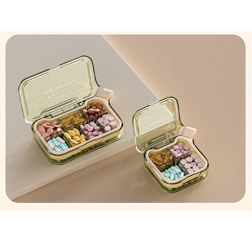 4/7 Grids Portable Pill Box Damp-Proof Food-Grade Sealed Pill Dispenser Large Capacity with Handle Travel Medicine Case