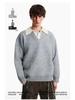 Men's High-End Old Money Style V-Neck Polo Knit Sweater for Autumn/Winter