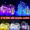 50/100/200 LED Copper Wire String Lights USB Plug-in Fairy Lights with Remote 8 Modes Lights Home Decoration