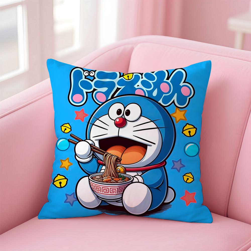 Cartoon D-Doraemona Cushion Cover Comfortable Reversible Pillow Cover Ideal For Car Sofa Bedroom & Beyond