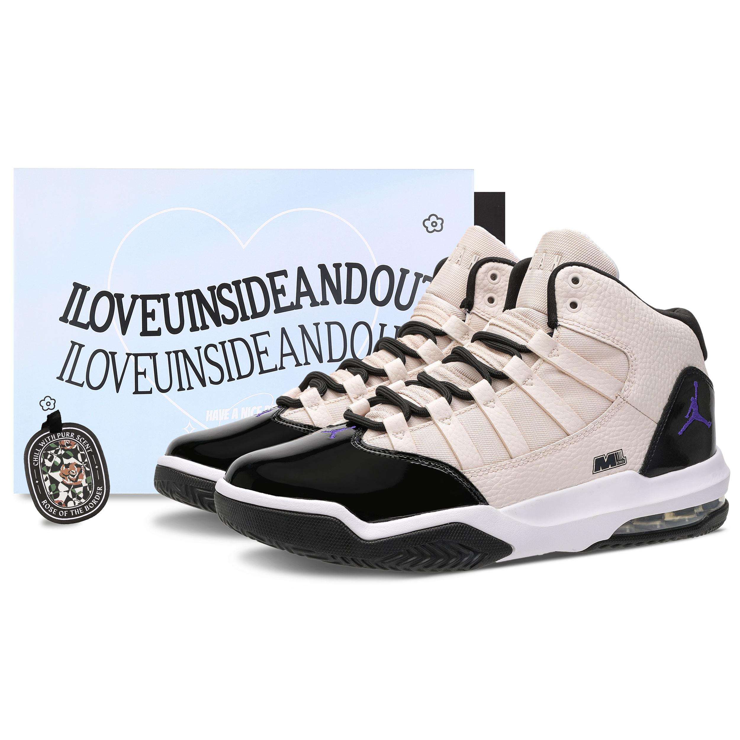 Jordan Max Aura Vintage Basketball Shoes Women s High top Black/Pink AQ9214-121(Team62-) 35.5
