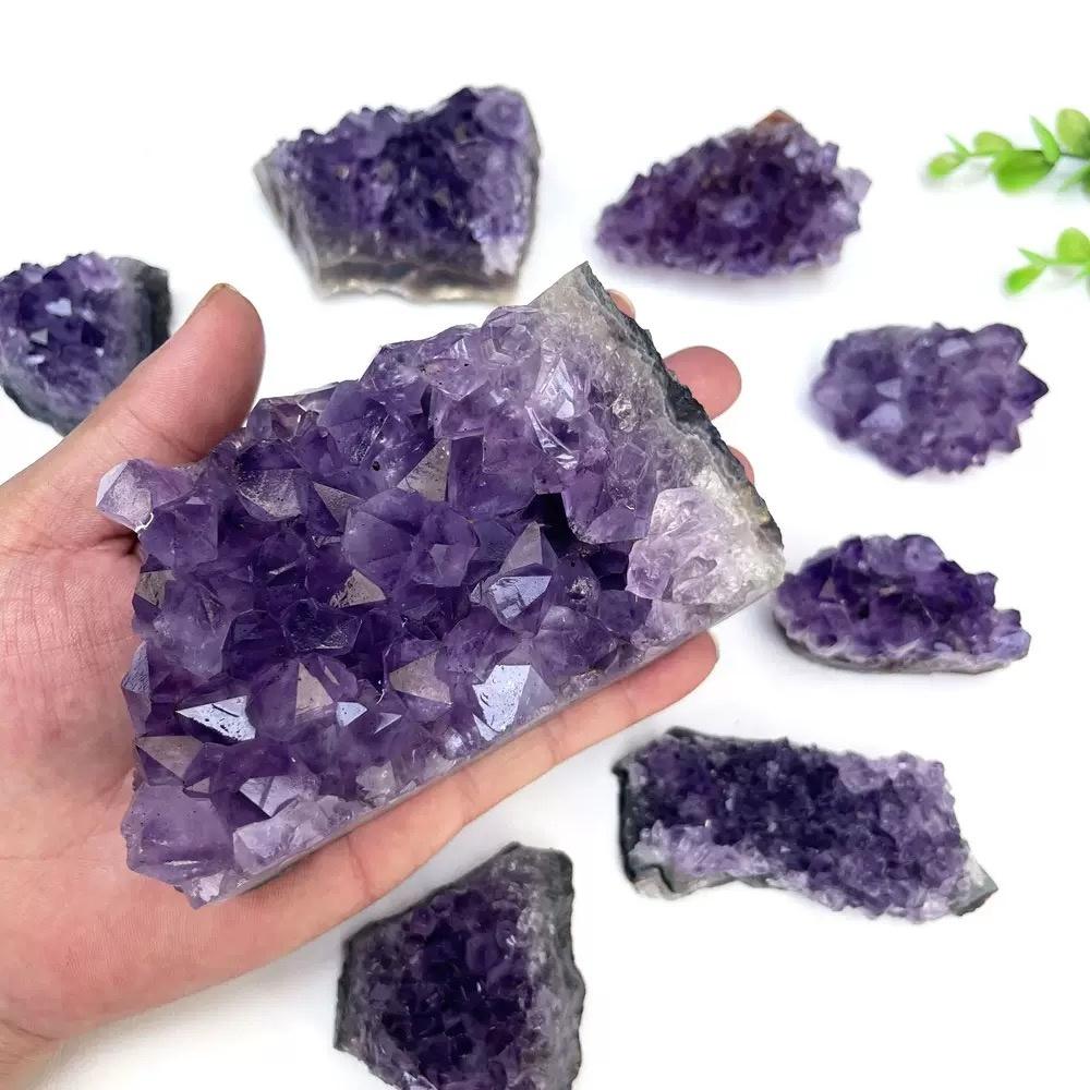 Natural  Amethyst Quartz Purple Crystal Cluster Healing Raw Stones Specimen Home Decoration Crafts Decoration Ornament