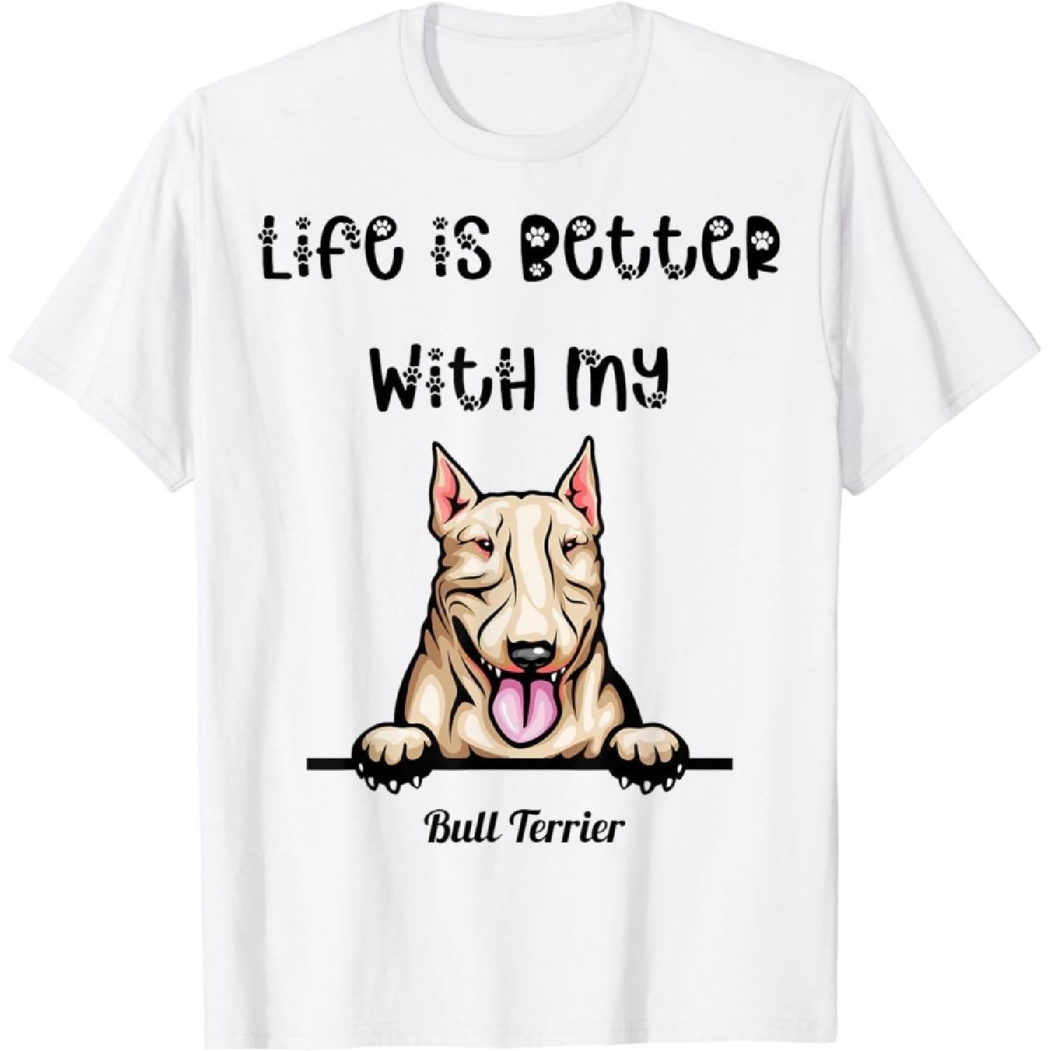 CaЕсть ли жизнь лучше с моей собакой Бультерьером Любитель собак Футболка XXXXXL белый