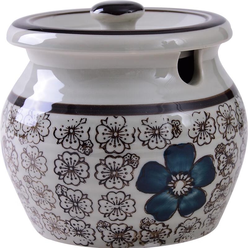 Japanese Hand-Painted Ceramic Condiment Jar
