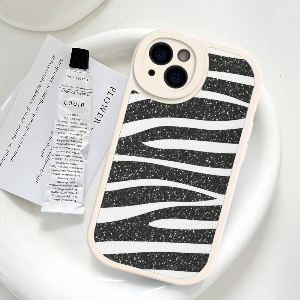 Zebra Pattern Art For IPhone 16 15 14 13 12 11 Pro Max Plus Leather Phone Cover