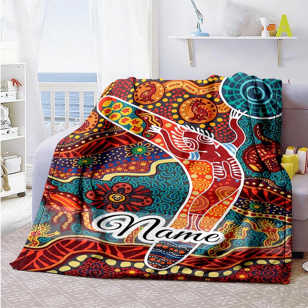 Animal Personalized Text Blanket Cozy Customizable Blanket Durable Comfort Perfect for Picnics Nap Home Decor Living Room Four Seasons Universal