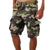Herren Sommer Lockere Lässige Camouflage Arbeitsshorts, Übergröße Mehrfach-Taschen Mittellange Hose Ohne Gürtel
