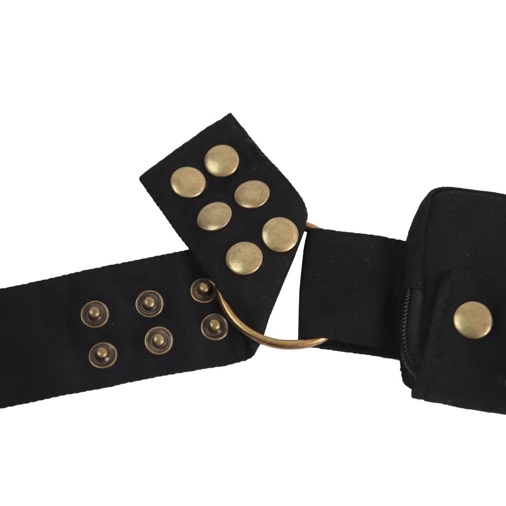 Unisex Retro Perçinli Bel ve Bacak Çantası - Çok Fonksiyonlu, Dayanıklı Çapraz Askılı Outdoor Sporlar İçin
