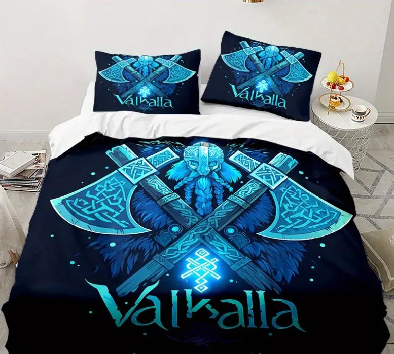 Axe Duvet Cover Set For Teens Adults Men Queen Lightweight Quilt Cover With 2 Pillowcase Traditional Battle Bedding Set No Quilt