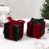 Bow Christmas Tree Decoration Velvet Gift Box Pendant Scene Setup Desktop Ornaments  Gift
