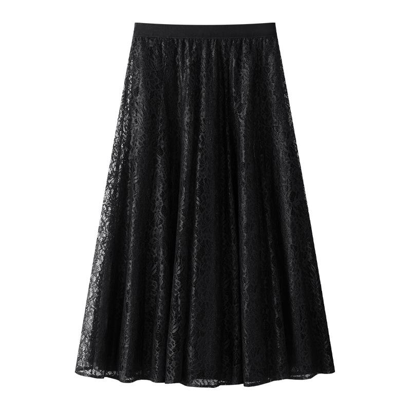 

Бежевая кружевная миди-юбка А-силуэта для женщин - Коллекция весна/лето 2025 One Size чёрный