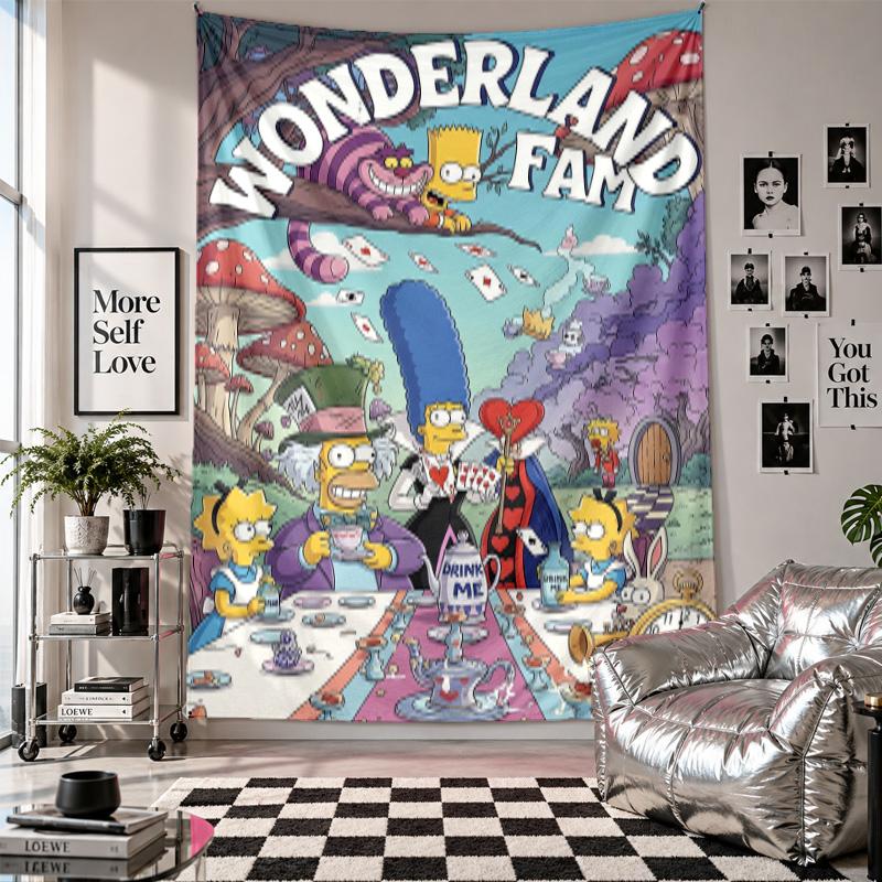 Wall TapestryThe Simpsons Art Hanging Cloth Decorative Background Cover for Room Decoration