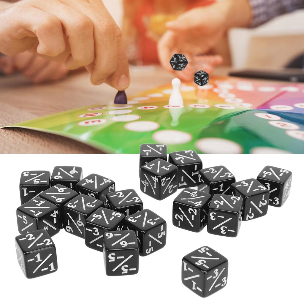 20pcs Dice Set Puzzle Fun 6 Sided Number Acrylic Dice for Gaming Preschool Education