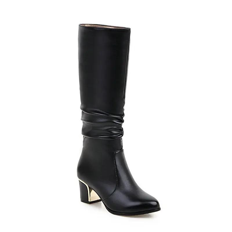 Fashion 2024 Winter Platform Women Long Boot Fashion Thick Sole Flats Heels Round Toe Knee High Boot Knight Boot Warm Shoes