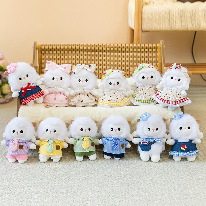 Cute Lamb Plush Pendant Fluffy Soft Stuffed Sheep Charm 1Pcs for Handbag Purse Decoration Girls Daily Gift