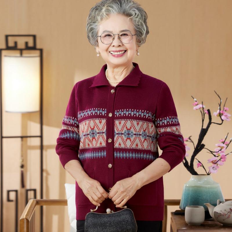 

Жаккардовый свитер с лацканами, большой карман, новый женский осенне-зимний свободный верх, литературный вязаный кардиган 5XL красный