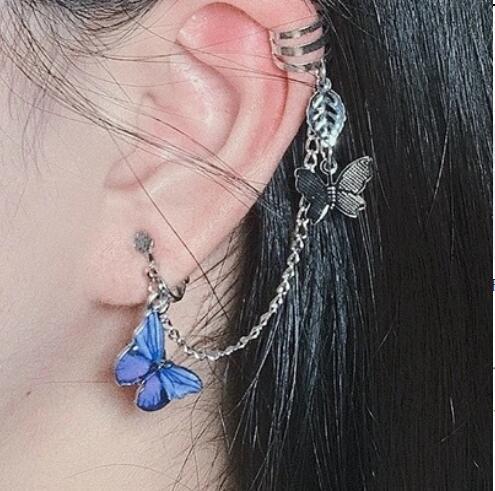 Y2K Vintage Silver Color Bowknot Stud Earrings for Women Korean Exquisite Gothic Tassel Ear Stud 2024 Fashion Party Gift Jewelry