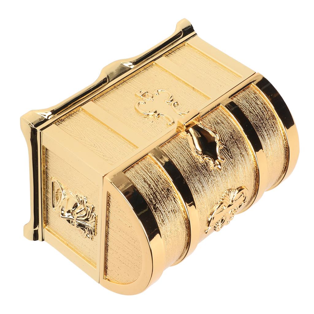 Vintage Jewelry Box Gold Color Retro   Zinc Alloy Scratch Proof Small Jewelry Box for Rings rrings Necklace