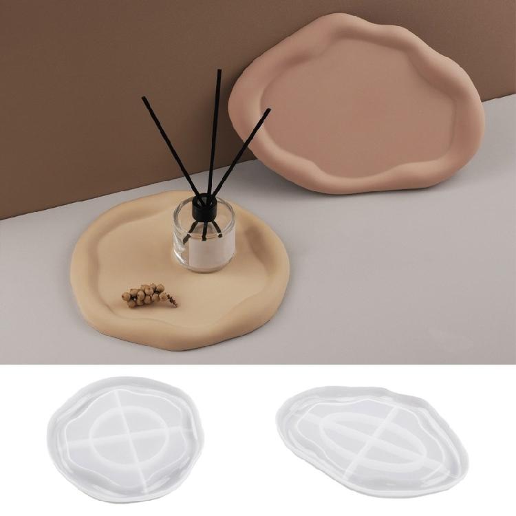 Packung mit 2 Silikonformen in unregelmäßiger Form, Harztablettformen, Silikonplattenformen, Silikontextur-Bastelformen