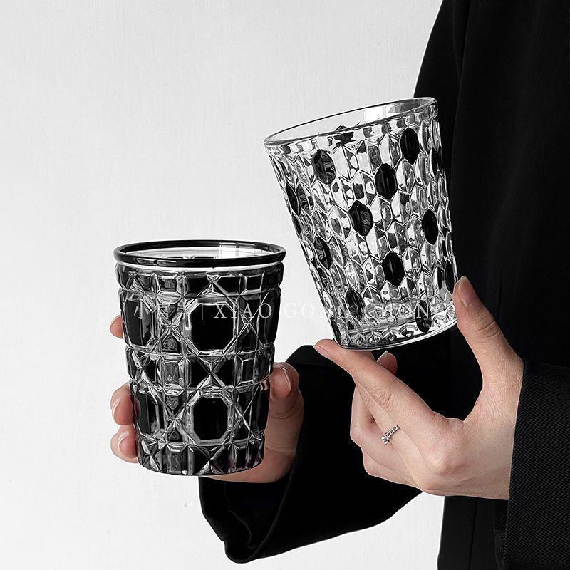 Handcarved Glass Crystal Cup Style Creative Engraved Chessboard Whiskey Glass Wine Glass 310ml Crystal