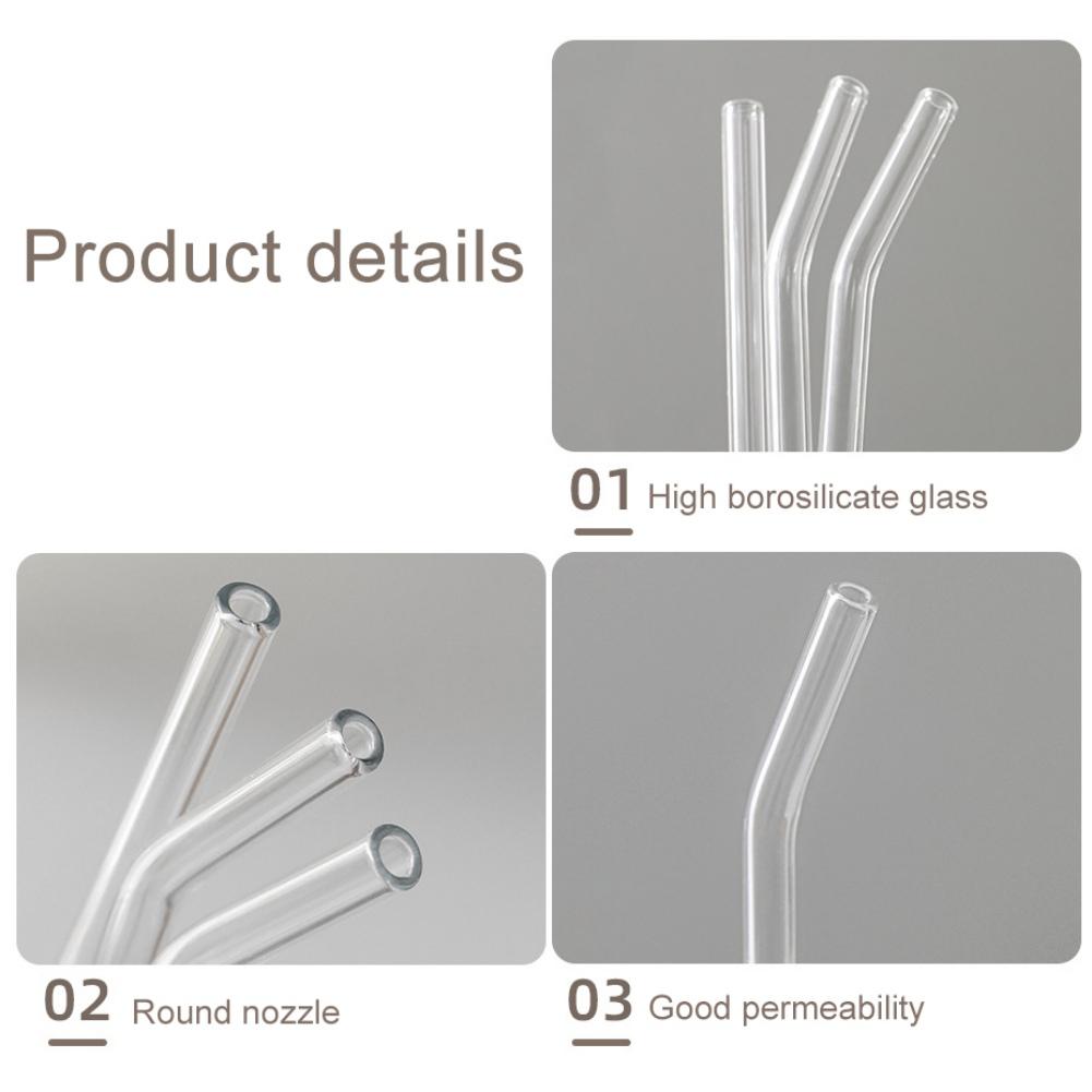 Glass Straw Curved Straw Glass High Temperature Resistant Straw