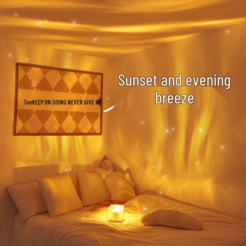 Aurora Starry Sky Mood Light: Bedroom & Gaming Atmosphere Lamp with Water Ripple Effect