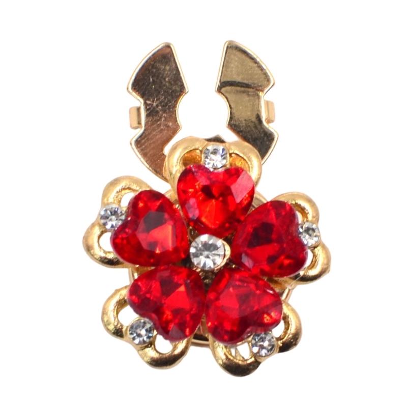 Rhinestones Button Covers for Women Elegant Flower Designs Detachable Clip On Shirt Decoration Accessory