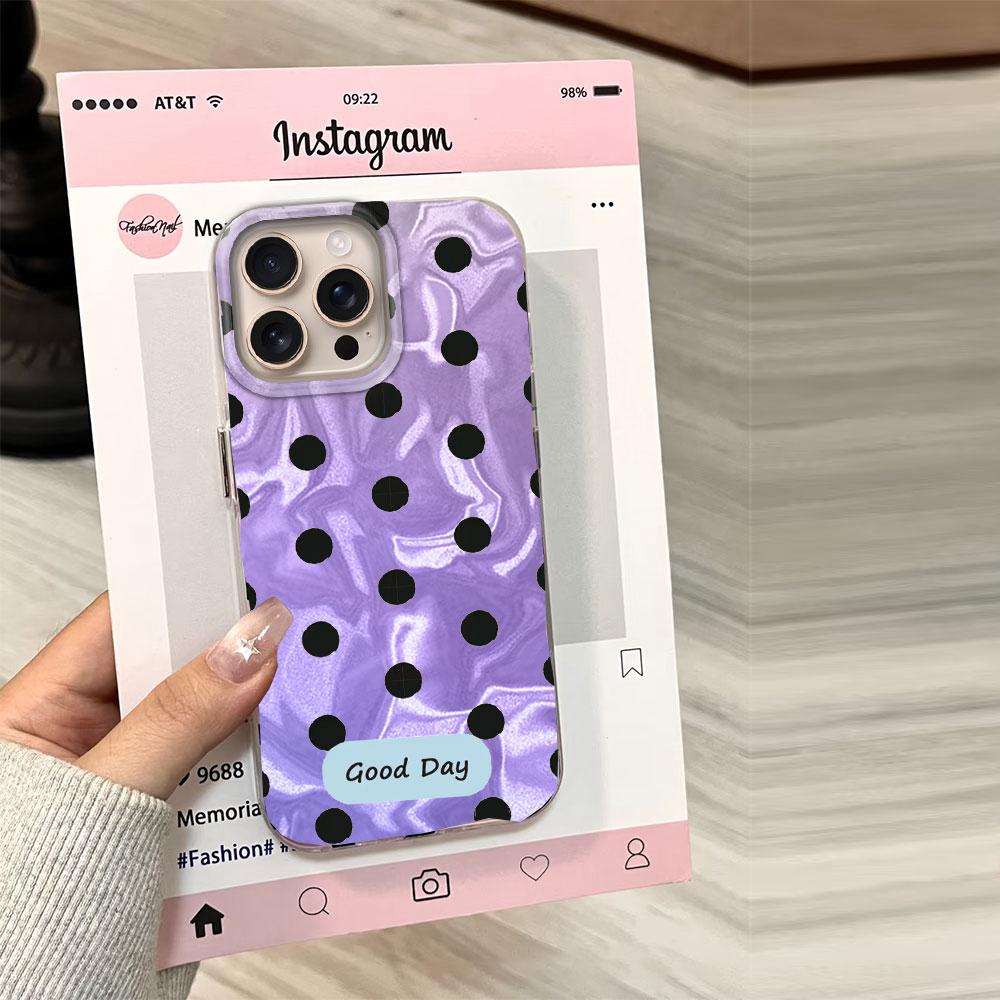 Colorful Classic Black Dots Phone Case for iphone 16 15 14 7 8 Plus 13 Pro Max X XS XR 7 SE 2022 Shell Silicone Back Bags Cover