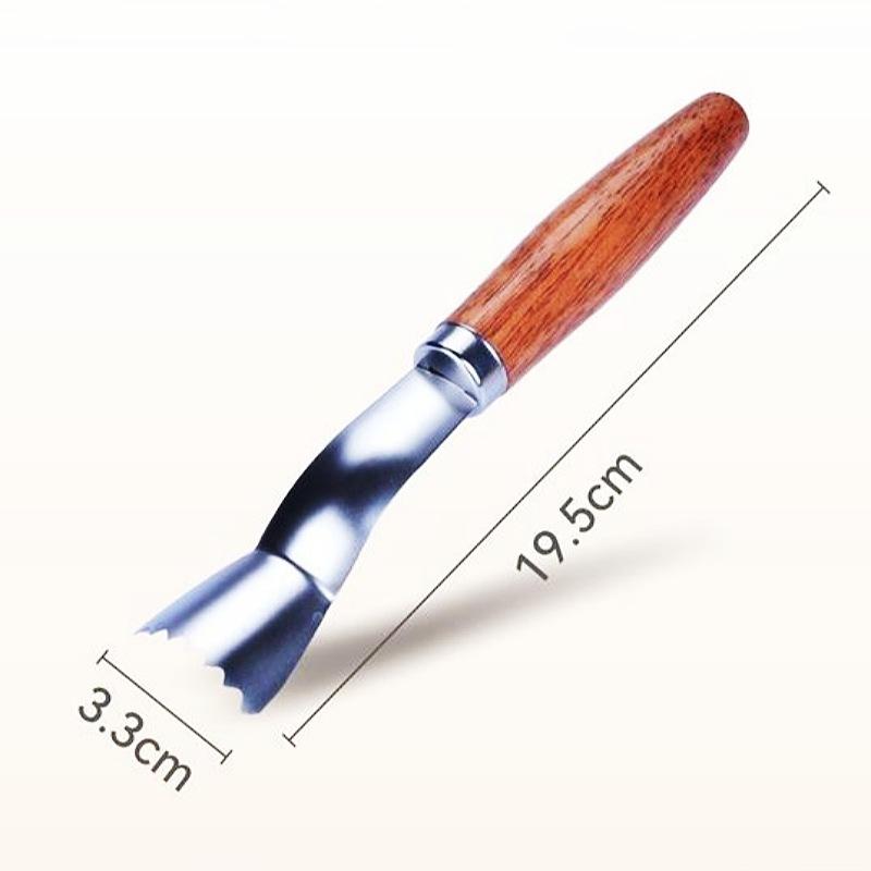 1Pcs Stainless Steel Corn Peeler Kitchen Manual Corn Cob Stripper Household Corn Peeler Tool With Wood Handle Outdoor Tableware
