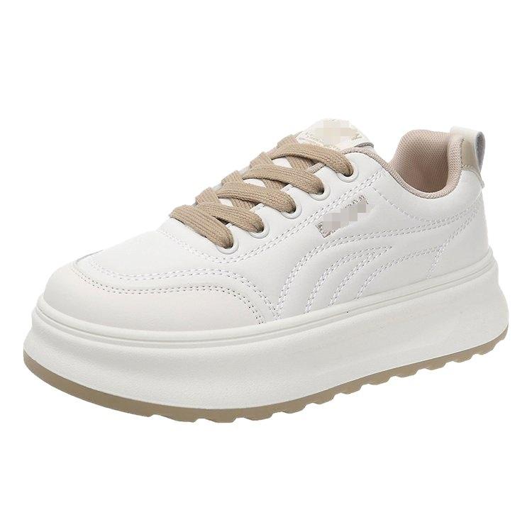 Thick-soled Sports and Leisure Shoes Women's 2025 Autumn New Popular Versatile Soft-soled White Shoes Bread Heightening Board Shoes
