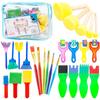 Children's Round Sponge Brushes for Art & Painting - Mushroom Head Tools for DIY Graffiti and Kindergarten Use