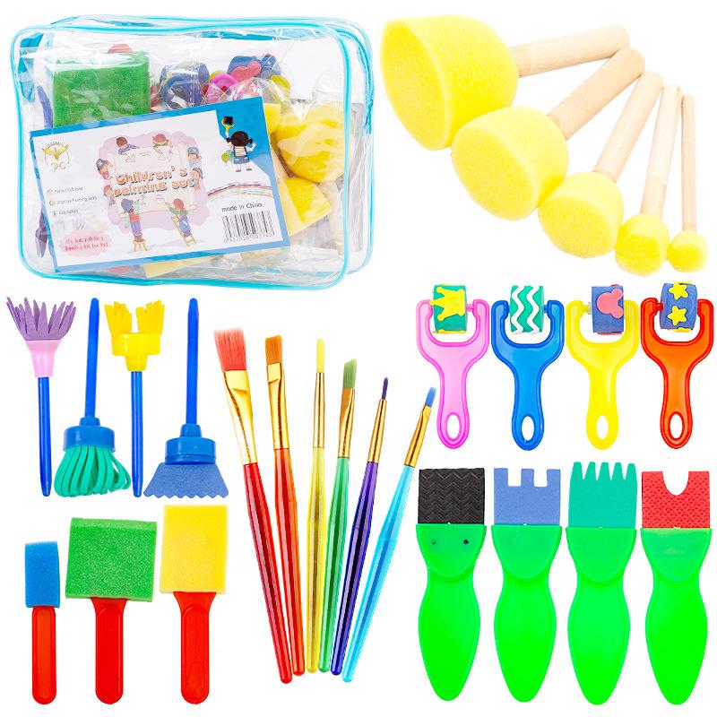 Children's Round Sponge Brushes for Art & Painting - Mushroom Head Tools for DIY Graffiti and Kindergarten Use