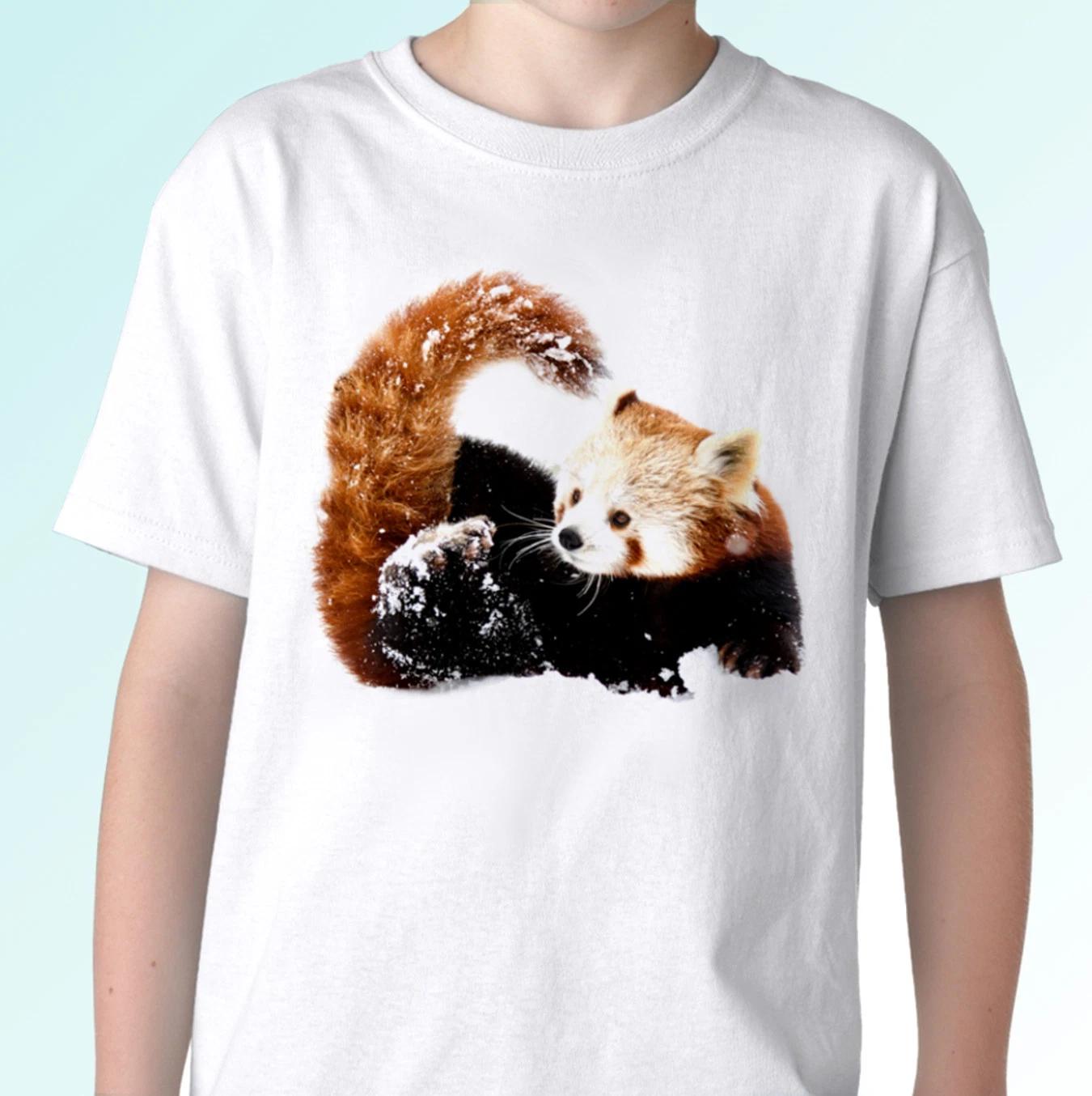 

Red Panda white kids boys T-Shirt animal tee top design gift - s s kids baby sizes 150