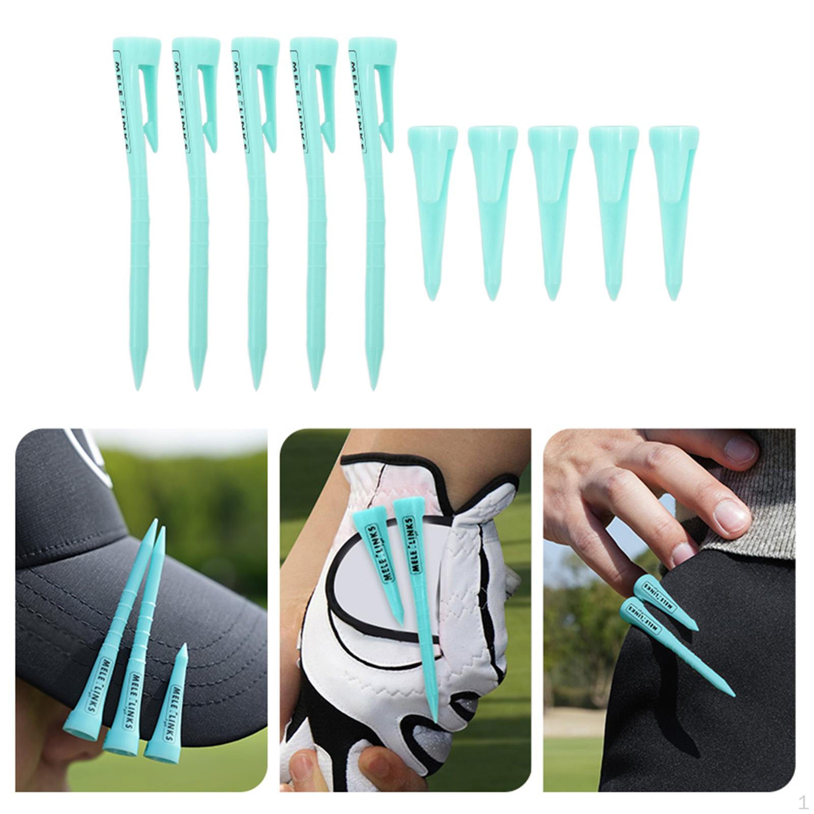 

10Pcs Golf Tee Clips Ball Holder Training Accs Practice Tool for Players синій