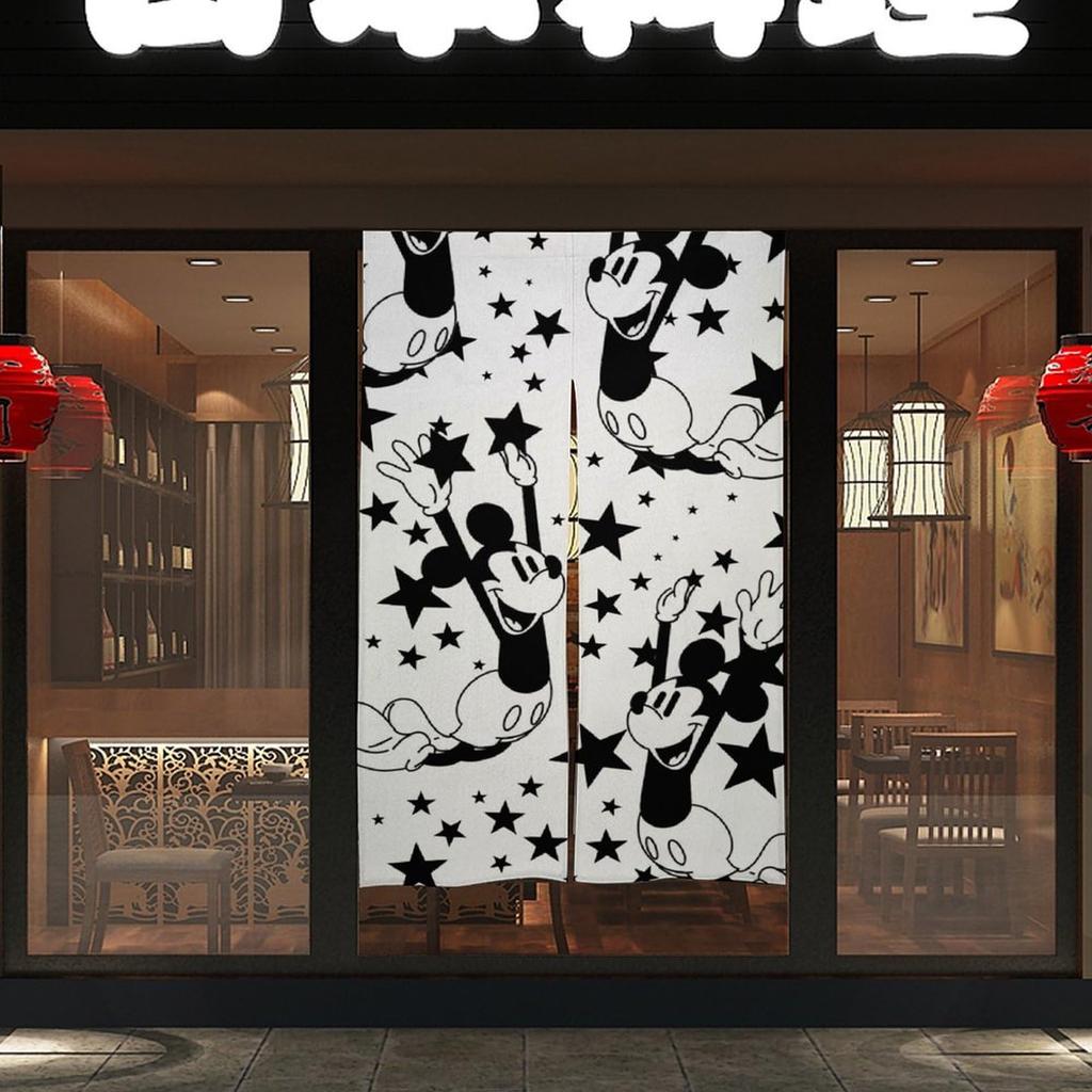 Mickey Maus Zeichentrickfigur Einfache Kühlraumtrennwand Geeignet für Alle Jahreszeiten Vorhang, Niedlich, Modisch, Lichtblockierend, Installation, Schutz,
