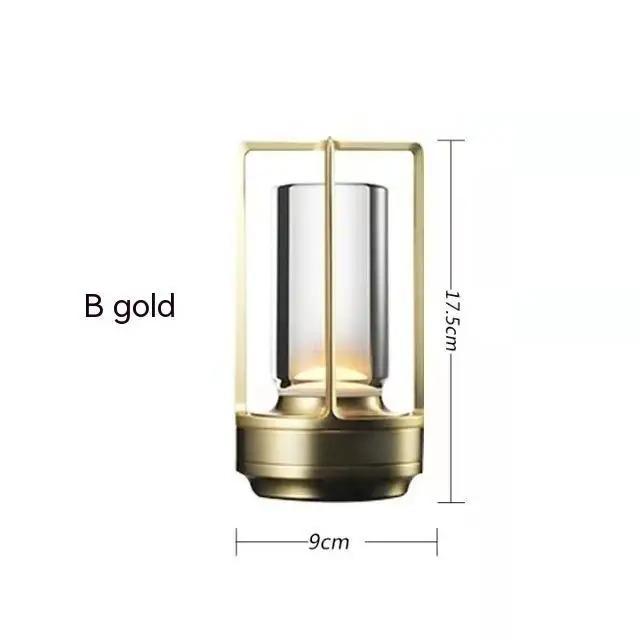 LED Table Lamp Aluminum Crystal Restaurant Bar Desk Lamp Dimming Atmosphere 5200mAh USB Charging Touch Switch Bedroom Decoration
