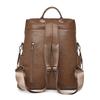 Women's Backpack Large Capacity PU Retro Backpack Color Contrast Shoulder Bag