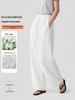 Women's Summer Cotton Wide-Leg Cropped Pants - Solid Color, Comfortable & Slimming Casual Straight-Leg Design