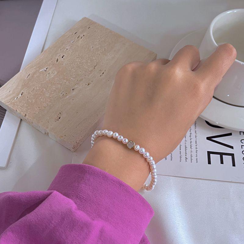 Elegant Zircon & Freshwater Pearl Red String Bracelet