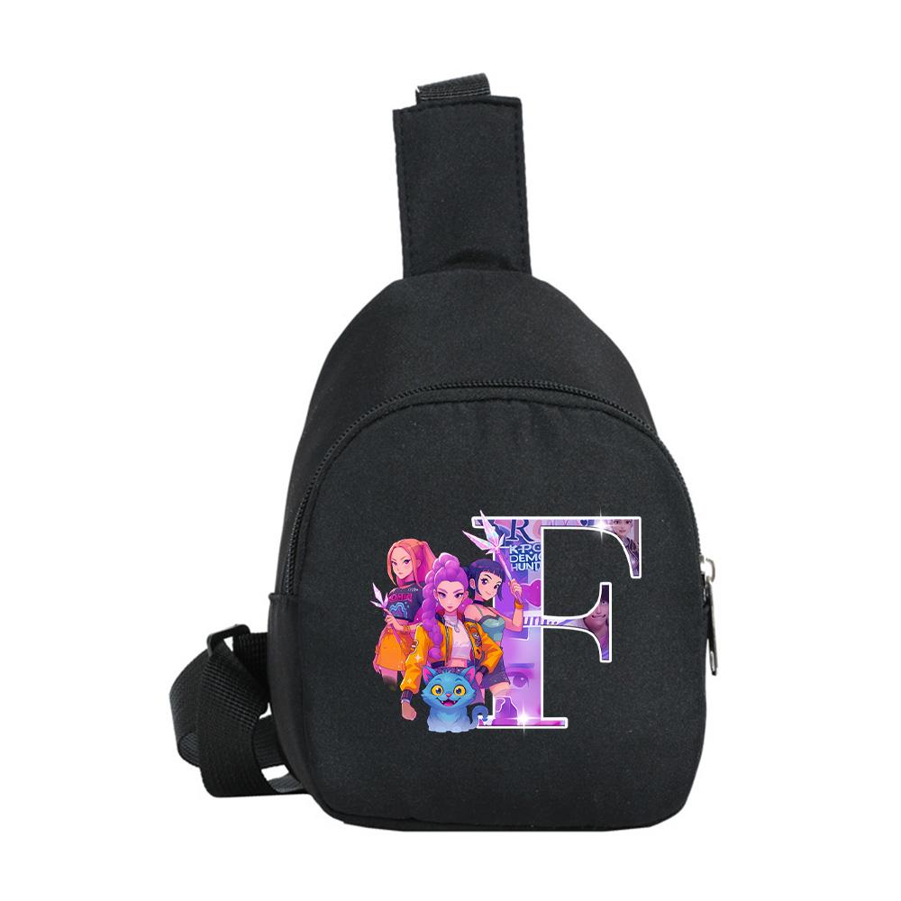Kreslený 26 Anglické Písmeno K-Pop Lovci Démonov Potlačený Kawaii Hrudný Vak pre Chlapca Dievča Taška cez Rameno Študent Prenosná Crossbody Taštička Vianočný Darček