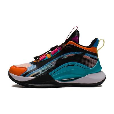 Li Ning Youth Team 2.0 Anti-Slip Shock Absorbing Durable Mid-Top Basketball Shoes Kids Basketball Shoes Black Orange YKBS016-1