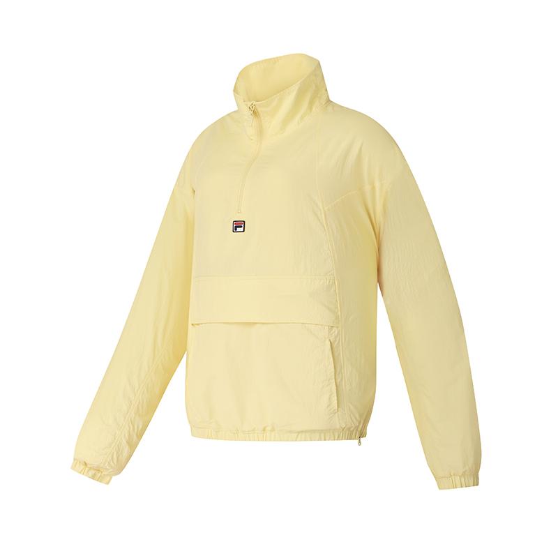 Fila X Spolupráce Hailey Módní Všestranná Jednoduchá Mikina s Dlouhým Rukávem Unisex mikina Žlutá A71W523701F-YE