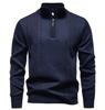 Men's Long Sleeve Half-Zip Velvet Knit Sweater - Thickened Winter Base Layer