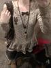 Women's Japanese Polka Dot Ruffle Lace Collar Pullover for Autumn/Winter - New Slim-Fit Versatile Top