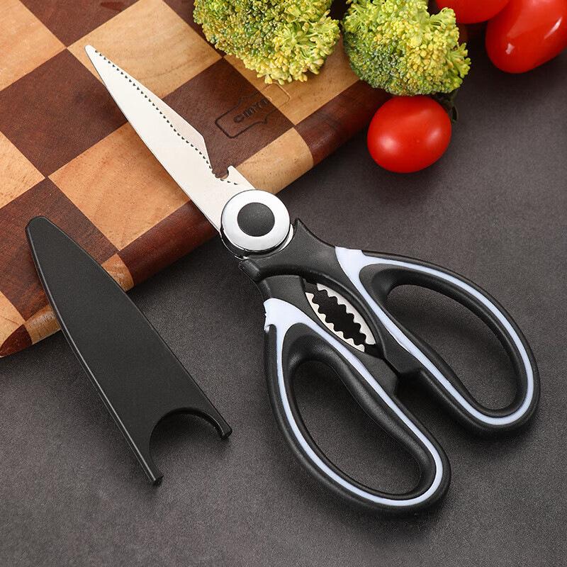 Panda Stainless Steel Multipurpose Kitchen Scissors with Nutcracker – Heavy-Duty for Food & Chicken Bones